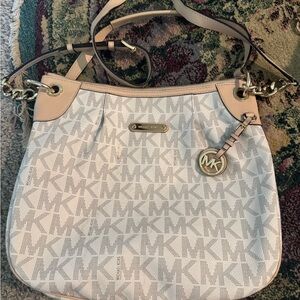 Michael Kors Cream and Tan Shoulder Bag